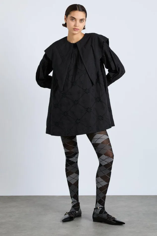 Women Dresses Damson Madder Clementine Collared Mini Dress 8211 Black