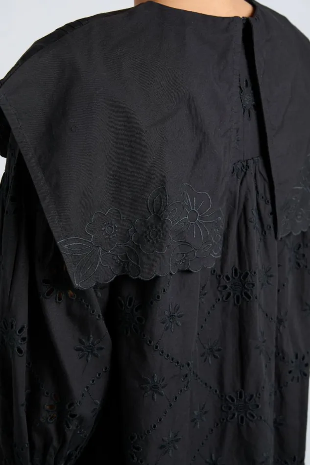 Women Dresses Damson Madder Clementine Collared Mini Dress 8211 Black