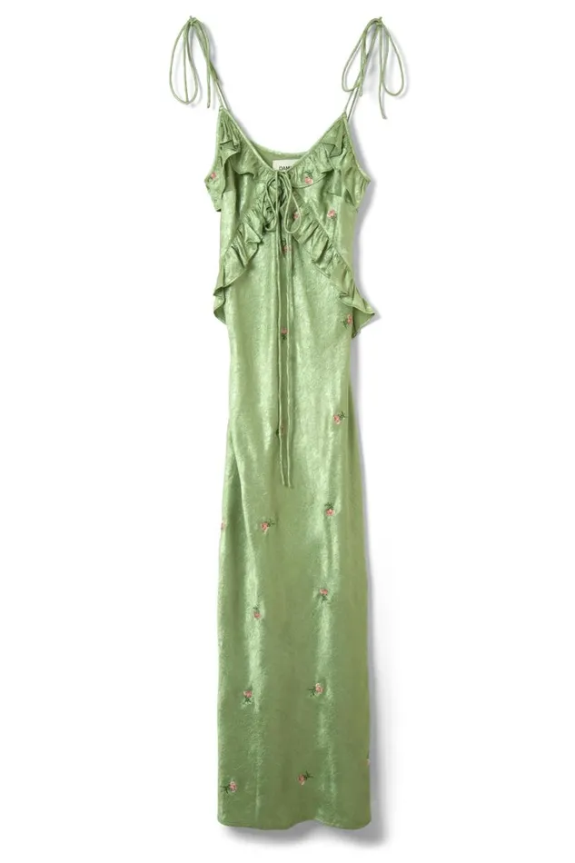 Women Dresses Damson Madder Oceanus Slip Dress 8211 Sage Rose