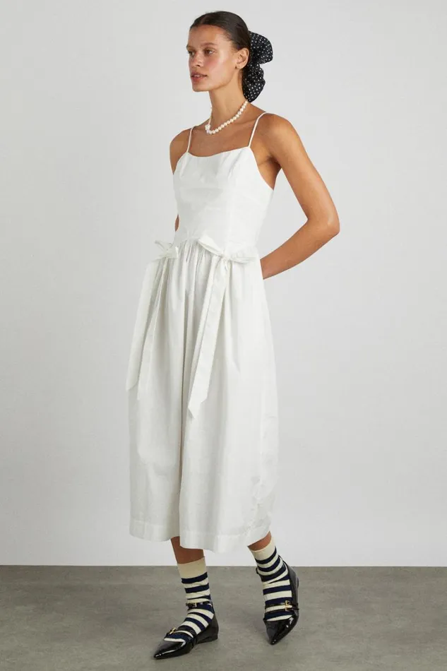 Women Dresses Damson Madder Penelope Apron Dress 8211 White
