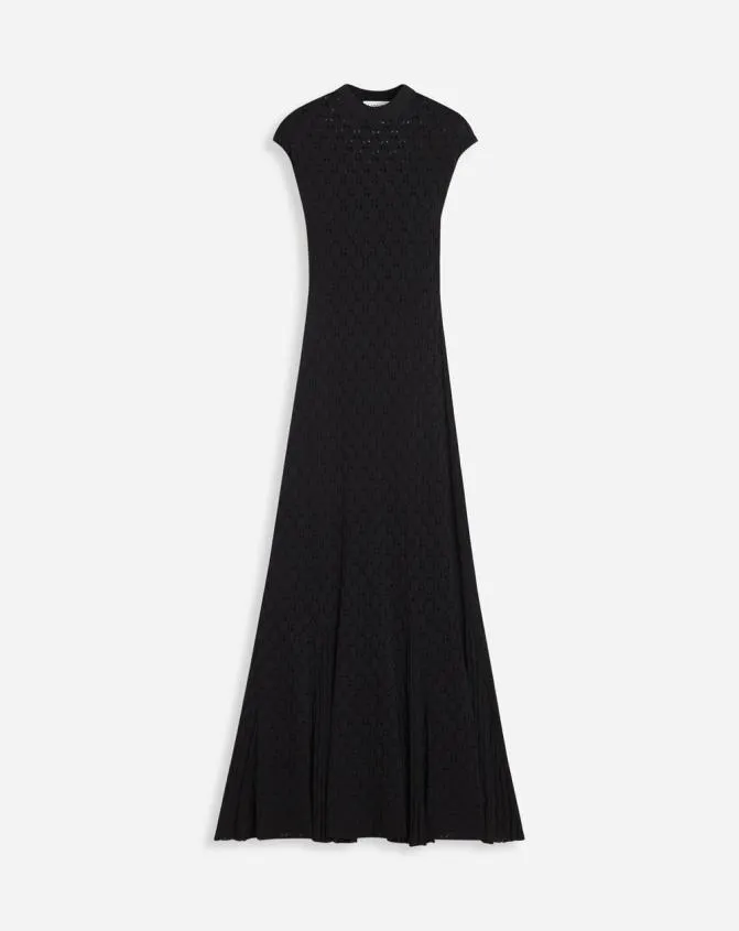 Women Dresses Lanvin Long Dress In Lace Effect Knit Black