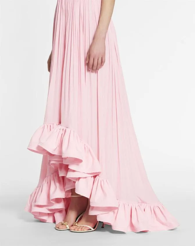 Women Dresses Lanvin Long Dress With Ruffles Light Pink Women Dresses Lanvin Long Dress With Ruffles Light Pink