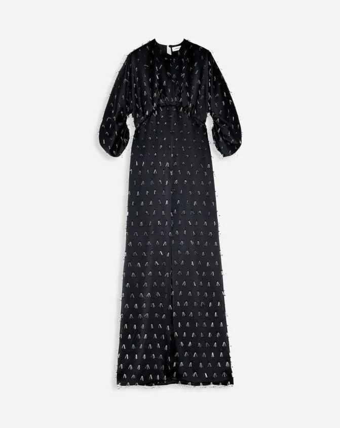 Women Dresses Lanvin Long Embroidered Dress Black