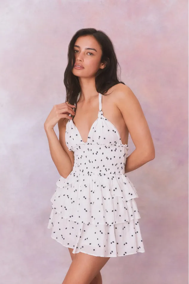 Women Dresses LoveShackFancy Deanna Star Print Cotton Halter Mini Dress Ivory Starlight Women Dresses LoveShackFancy Deanna Star Print Cotton Halter Mini Dress Ivory Starlight