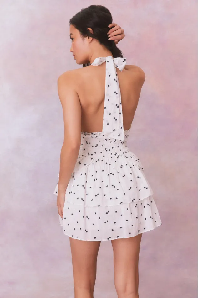 Women Dresses LoveShackFancy Deanna Star Print Cotton Halter Mini Dress Ivory Starlight Women Dresses LoveShackFancy Deanna Star Print Cotton Halter Mini Dress Ivory Starlight