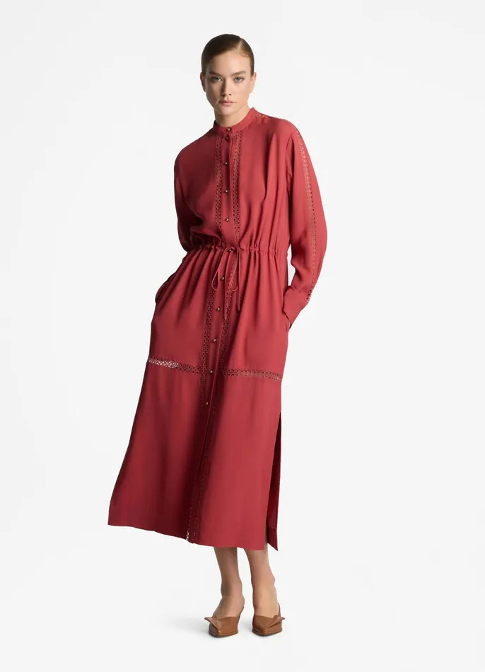Women Dresses St John Satin Back Crepe Dress Rose Women Dresses St John Satin Back Crepe Dress Rose