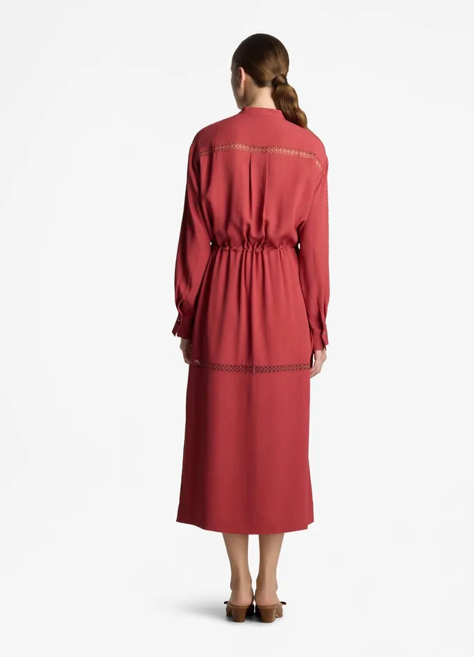 Women Dresses St John Satin Back Crepe Dress Rose Women Dresses St John Satin Back Crepe Dress Rose