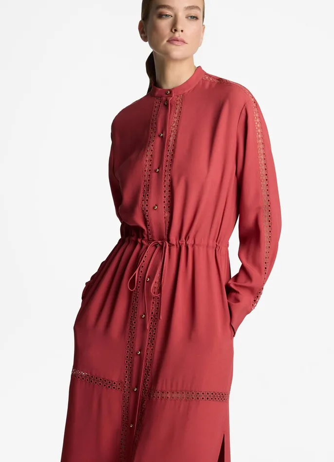 Women Dresses St John Satin Back Crepe Dress Rose Women Dresses St John Satin Back Crepe Dress Rose