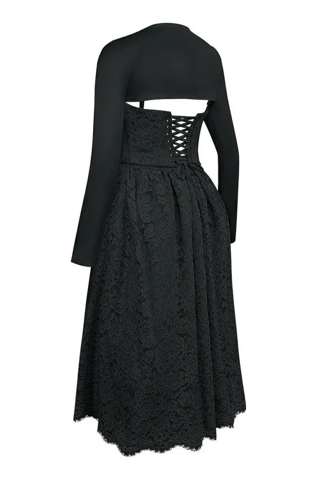 Women Duchess Black Lace Corset Skirt And Bolero House Of CB Dresses Women Duchess Black Lace Corset Skirt And Bolero House Of CB Dresses