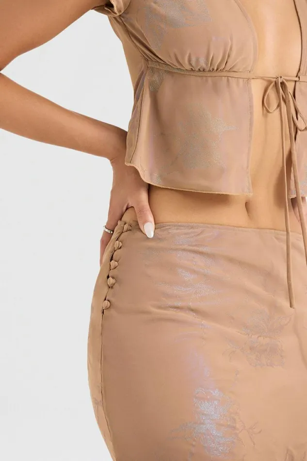 Women Dyana Shimmer Cafe Au Lait Bias Cut Maxi Skirt House Of CB Bottoms Women Dyana Shimmer Cafe Au Lait Bias Cut Maxi Skirt House Of CB Bottoms