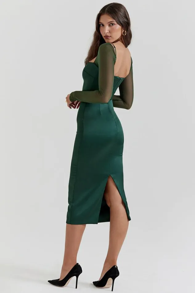 Women Ellica Emerald Green Midi Dress House Of CB Dresses Women Ellica Emerald Green Midi Dress House Of CB Dresses