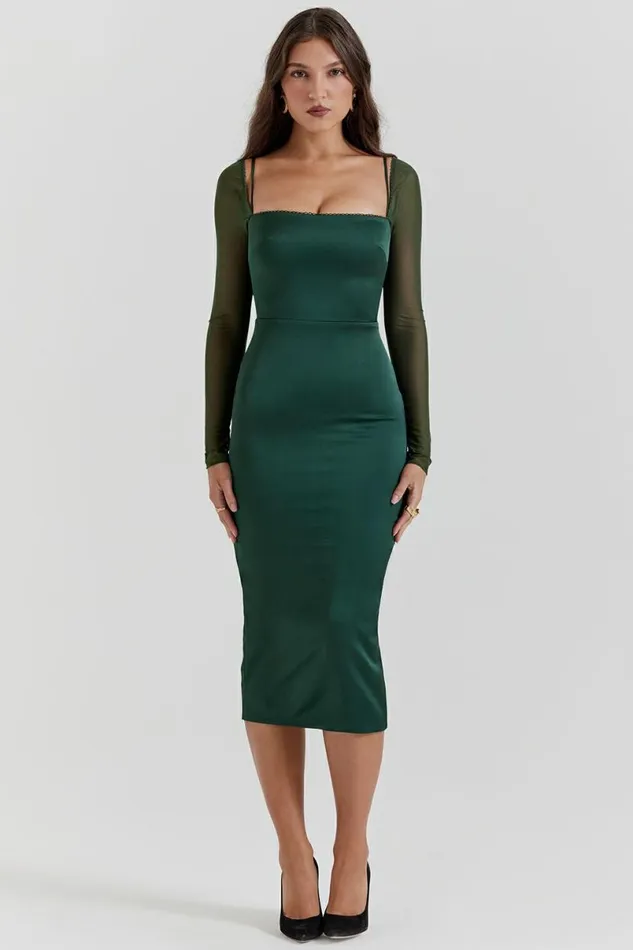 Women Ellica Emerald Green Midi Dress House Of CB Dresses Women Ellica Emerald Green Midi Dress House Of CB Dresses