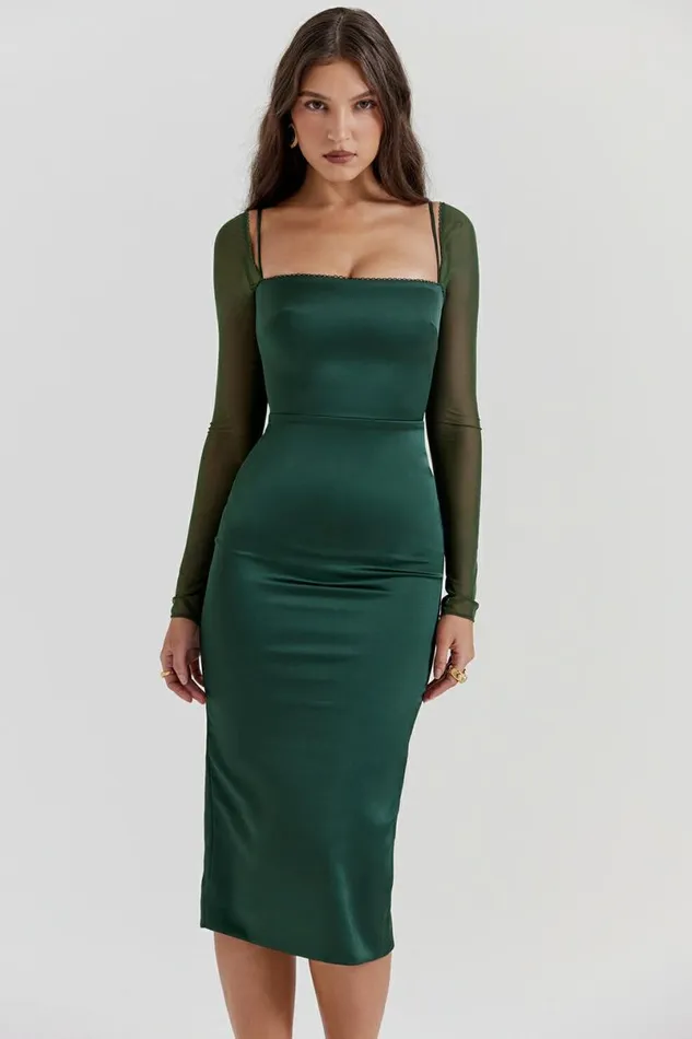 Women Ellica Emerald Green Midi Dress House Of CB Dresses Women Ellica Emerald Green Midi Dress House Of CB Dresses