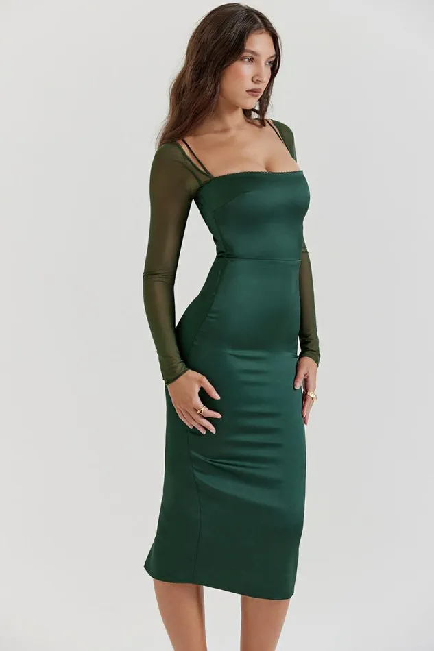 Women Ellica Emerald Green Midi Dress House Of CB Dresses Women Ellica Emerald Green Midi Dress House Of CB Dresses