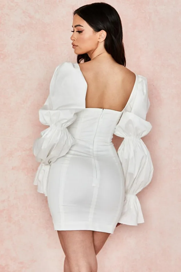 Women Elsie White Puff Sleeve Corset Dress House Of CB Dresses Women Elsie White Puff Sleeve Corset Dress House Of CB Dresses