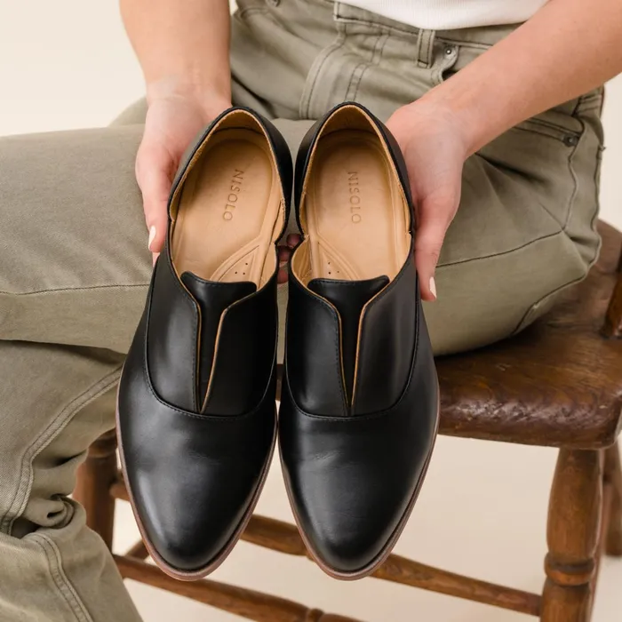 Women Emma D039Orsay Oxford 20 Black Nisolo Flats and Slip Ons
