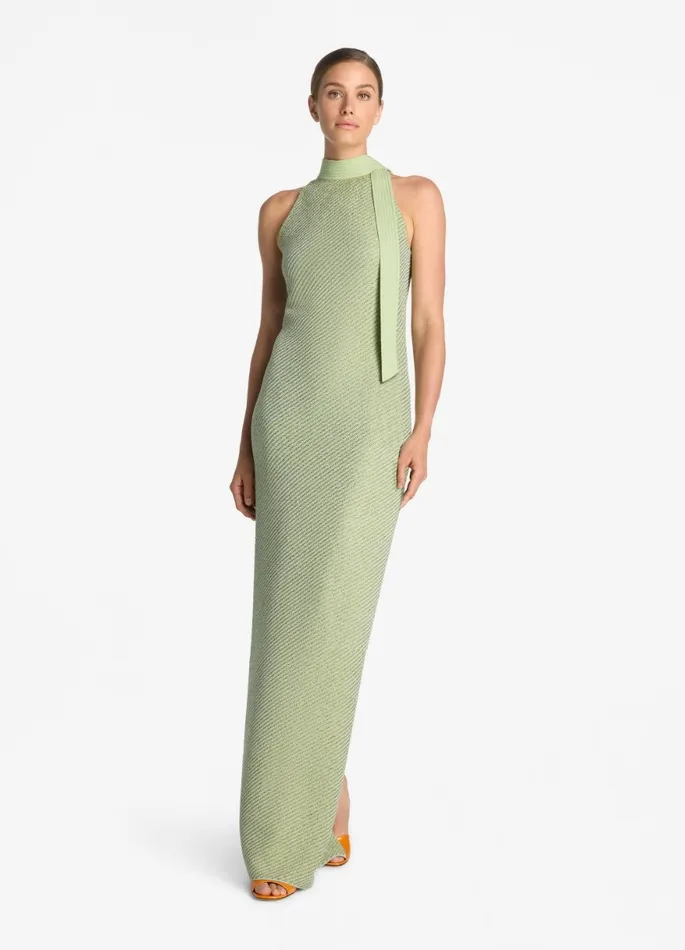 Women Evening Gowns St John Halter Stretch Sequin Twill Knit Gown Chartreusemint Multi Women Evening Gowns St John Halter Stretch Sequin Twill Knit Gown Chartreusemint Multi