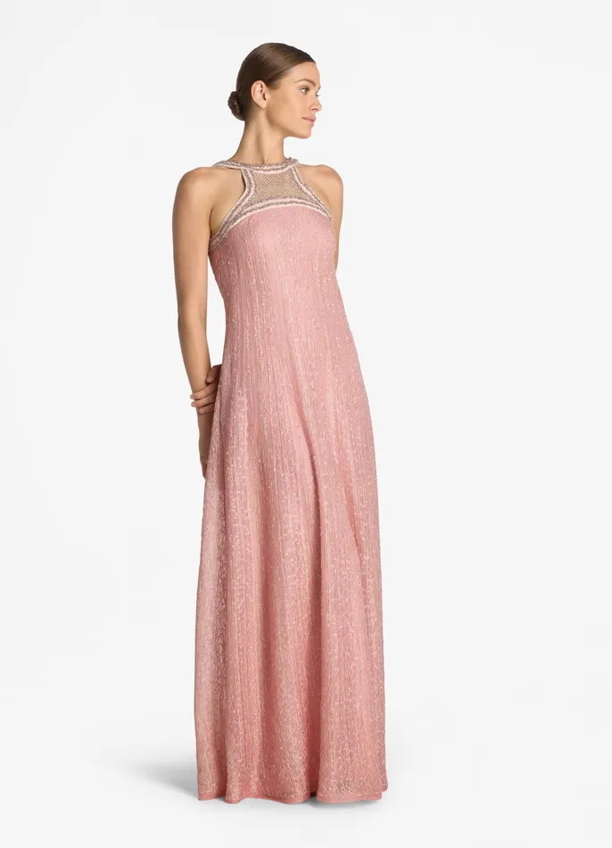 Women Evening Gowns St John Rhinestone Mesh Knit Dress Rouge Multi Women Evening Gowns St John Rhinestone Mesh Knit Dress Rouge Multi