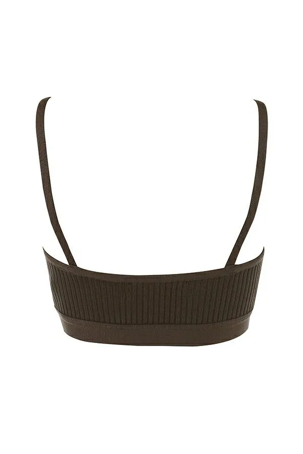 Women Evie Brown Bandage Bralette House Of CB Tops Women Evie Brown Bandage Bralette House Of CB Tops