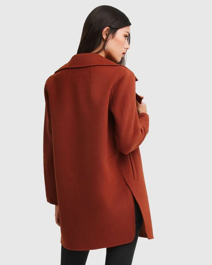 Women ExBoyfriend wool oversized coat caramel Coats and Jackets Belle and Bloom