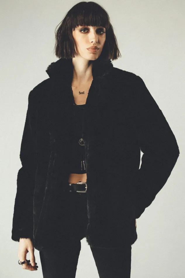 Women Faux Fur Blazer Black OTHER JACKETS and COATS Women Faux Fur Blazer Black OTHER JACKETS and COATS