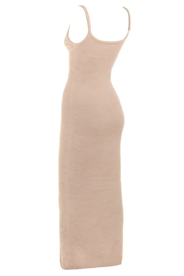 Women Fayette Beige Soft Fluffy Knit Maxi Dress House Of CB Dresses