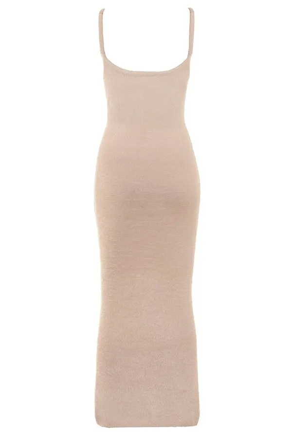 Women Fayette Beige Soft Fluffy Knit Maxi Dress House Of CB Dresses
