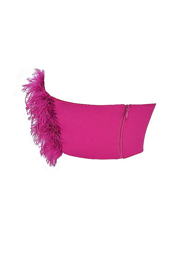 Women Fenella Hot Pink Trimmed Bandeau House Of CB Tops