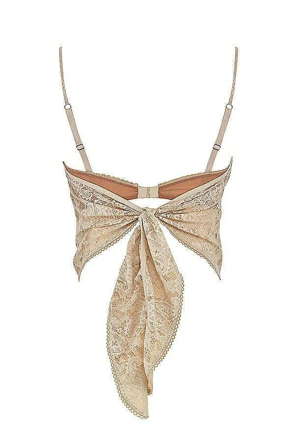 Women Fernanda Cream Paisley Lace Top House Of CB Tops