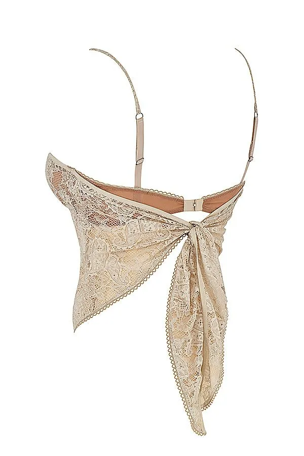Women Fernanda Cream Paisley Lace Top House Of CB Tops