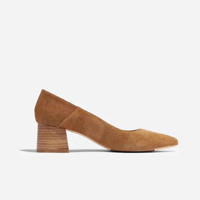 Women Fiorela GoTo Mid Heel Taupe Suede Nisolo Heels