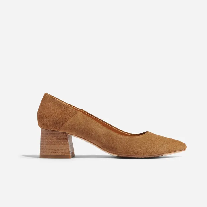 Women Fiorela GoTo Mid Heel Taupe Suede Nisolo Heels