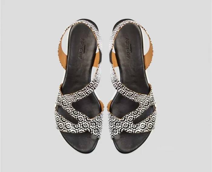 Women Flat Audley Shoes Flat Leather Sandal Desiree Black