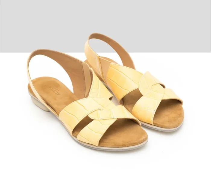 Women Flat Audley Shoes Flat Leather Sandal Fred Tan