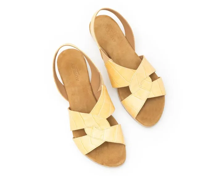 Women Flat Audley Shoes Flat Leather Sandal Fred Tan