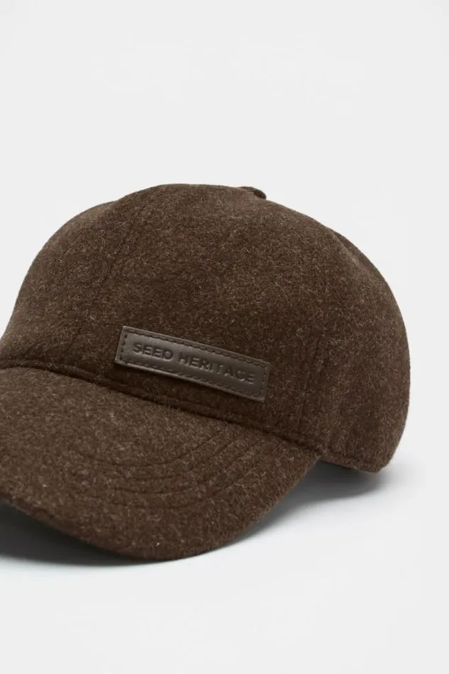 Women Hats and Gloves Seed Heritage Felt Cap Dark Espresso