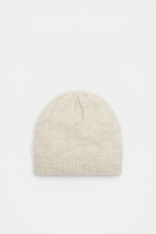 Women Hats and Gloves Seed Heritage Fluffy Textured Beanie Oat Marle