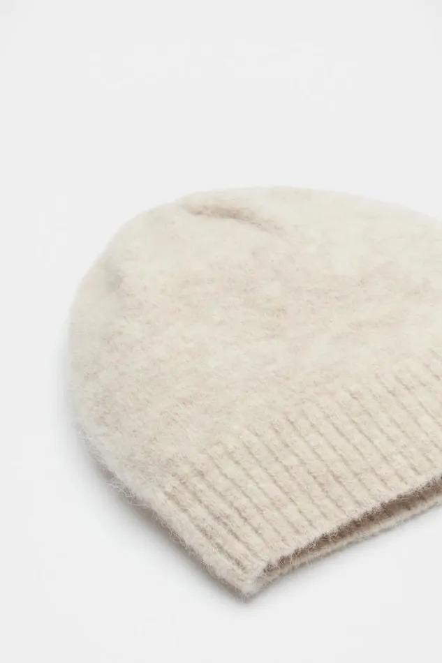 Women Hats and Gloves Seed Heritage Fluffy Textured Beanie Oat Marle