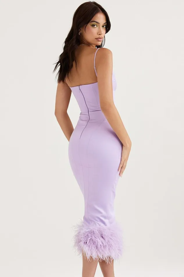 Women Helena Orchid Satin Midi Dress House Of CB Dresses Women Helena Orchid Satin Midi Dress House Of CB Dresses