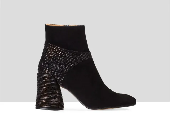 Women High Heel Audley Shoes High Heel Leather Booties Erina Black