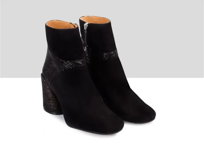 Women High Heel Audley Shoes High Heel Leather Booties Erina Black