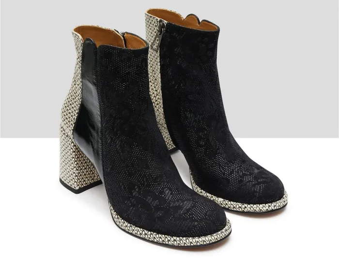 Women High Heel Audley Shoes High Heel Leather Booties Karen Beige