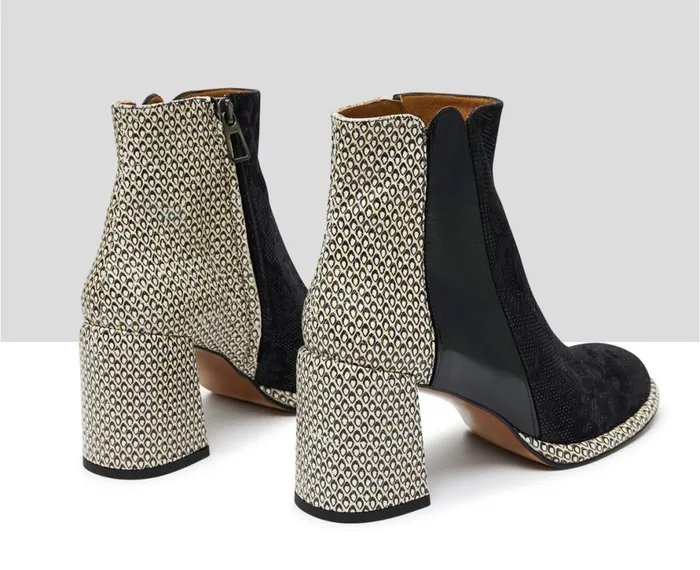 Women High Heel Audley Shoes High Heel Leather Booties Karen Beige