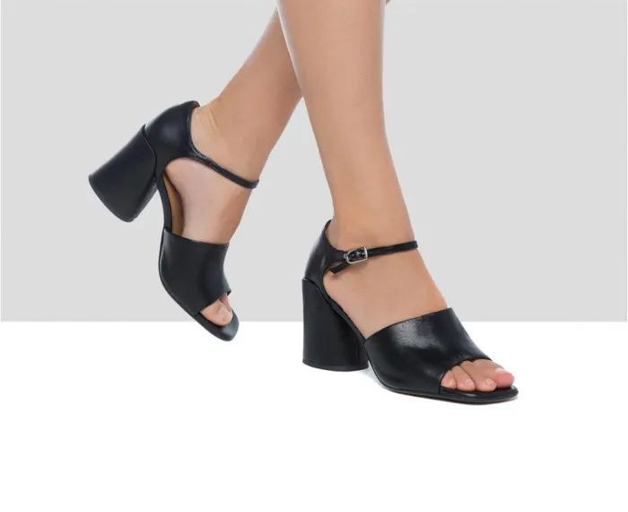 Women High Heel Audley Shoes High Heel Leather Sandal Fabianne Black