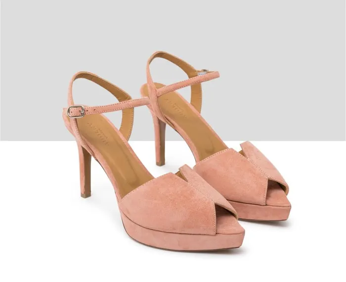 Women High Heel Audley Shoes High Heel Leather Sandal Jania Pink
