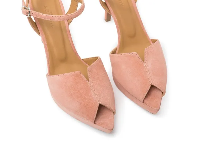 Women High Heel Audley Shoes High Heel Leather Sandal Jania Pink