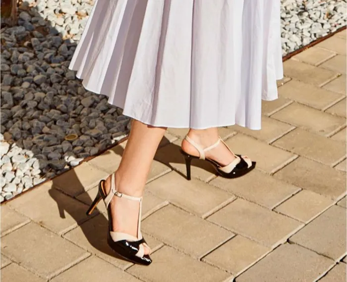 Women High Heel Audley Shoes High Heel Leather Sandal Junia Beige