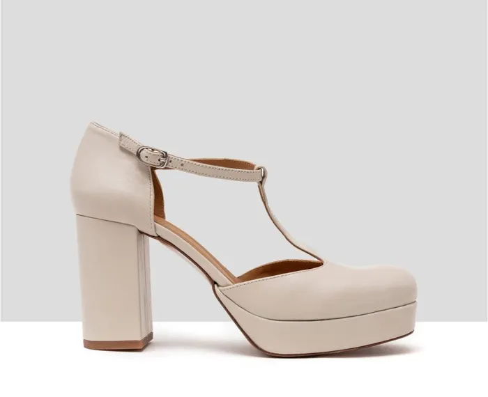 Women High Heel Audley Shoes High Heel Leather Shoe Henk Beige