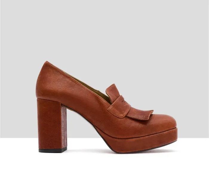 Women High Heel Audley Shoes High Heel Leather Shoe Isla Orange