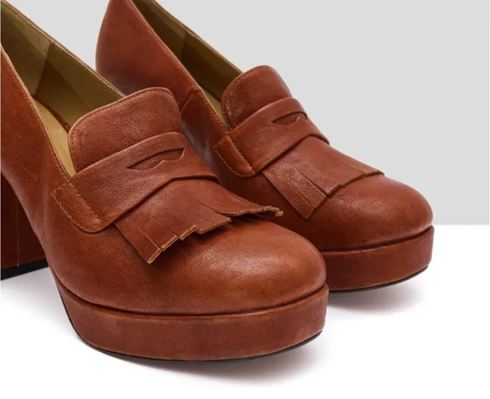 Women High Heel Audley Shoes High Heel Leather Shoe Isla Orange